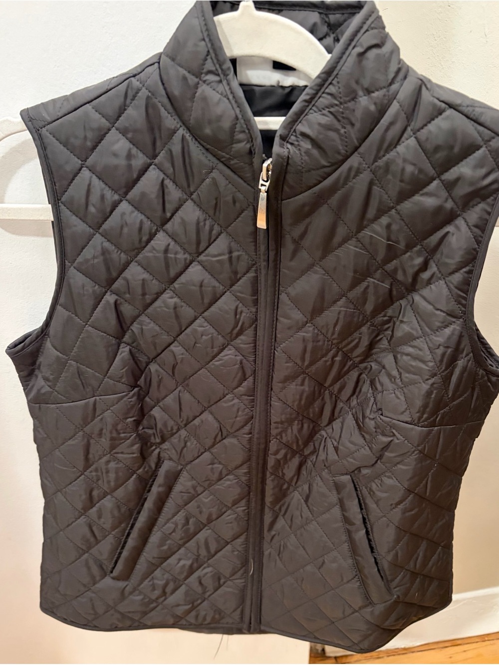Karen Scott Black Quilted Sleeveless Vest